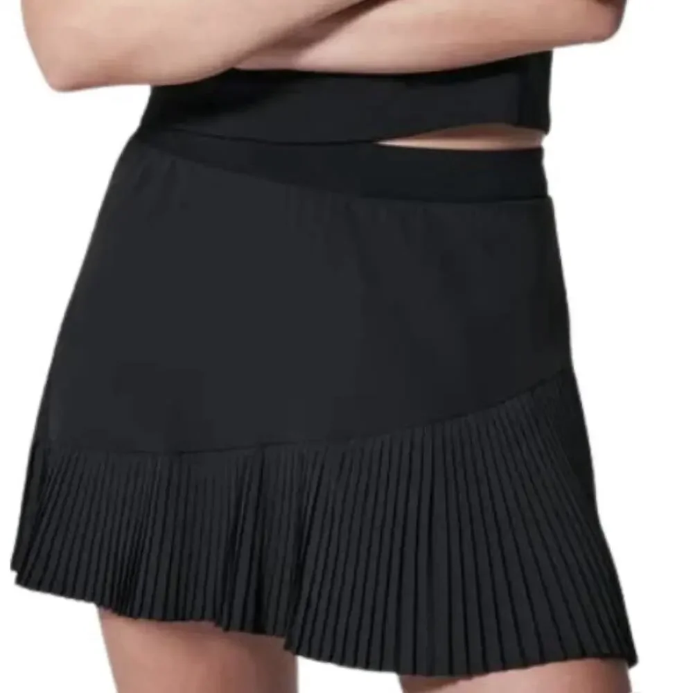 Spanx Yes Pleats Skort Womens Black Athletic Skirt Size 1x Pleated Shorts Liner - Picture 1 of 13